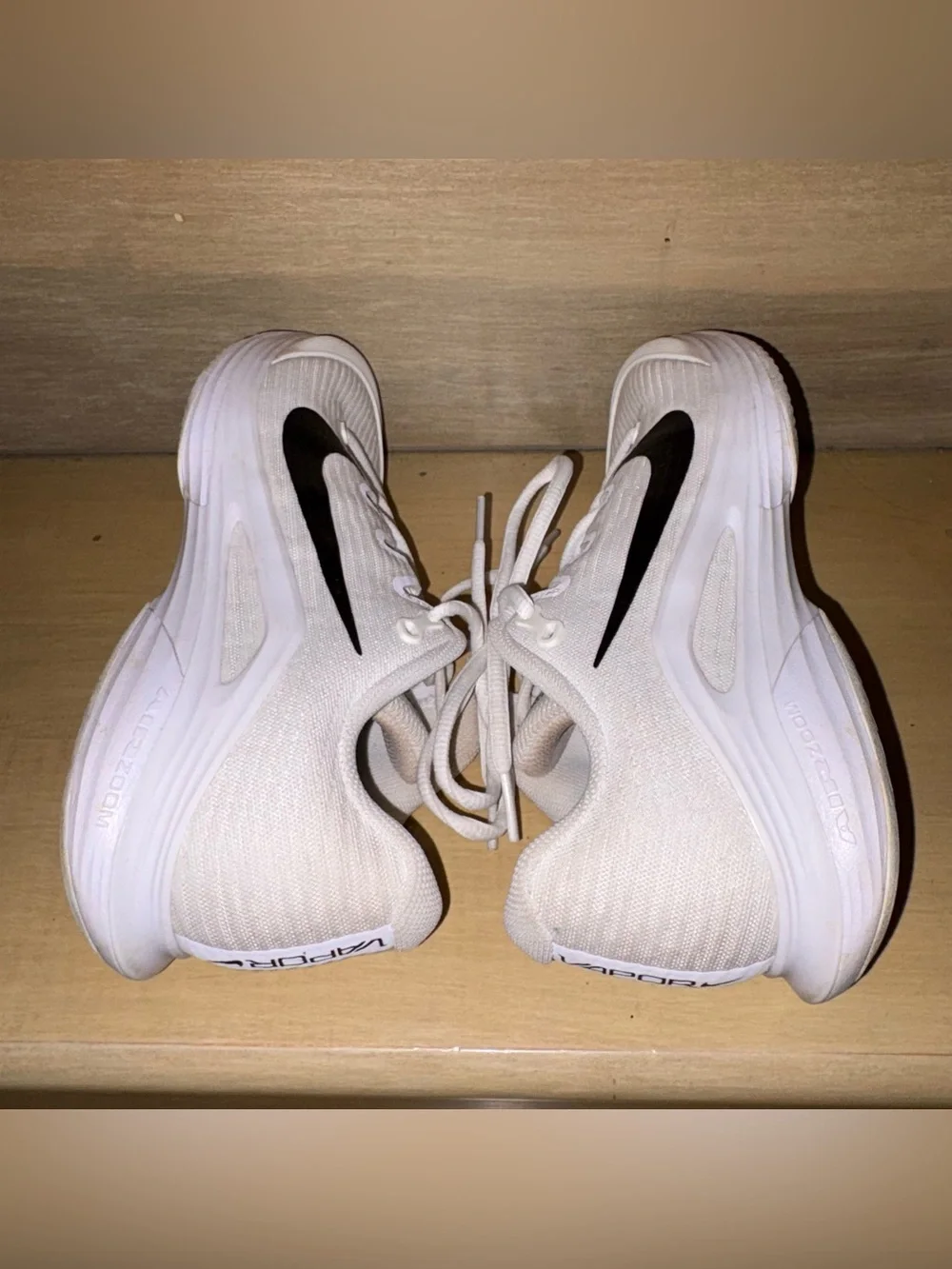 Nike vapor tennis White Sneakers with Black Swoosh Accent
